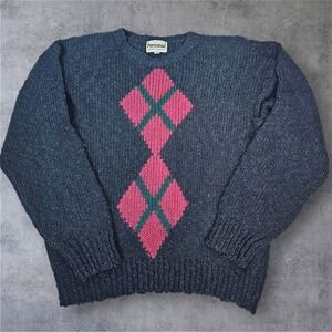 Vintage Personal Division of Leslie Fay Womens Argyle Sweater Medium Grannycore